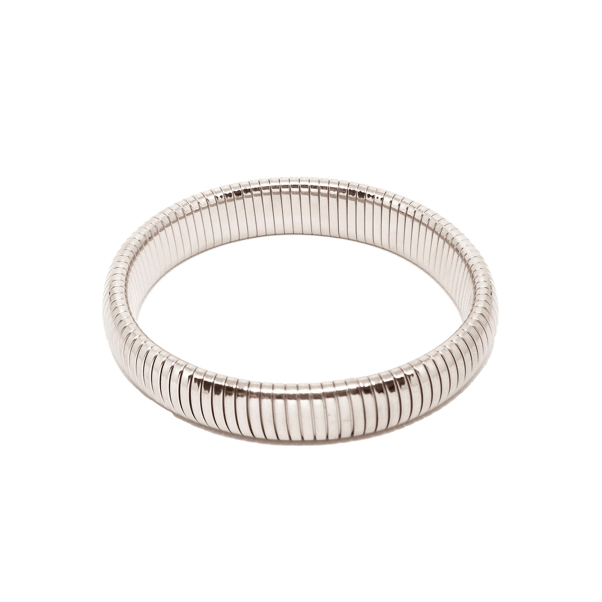 ESBG 8200: Stretchable 12mm Elastic S/S Bangle (White)