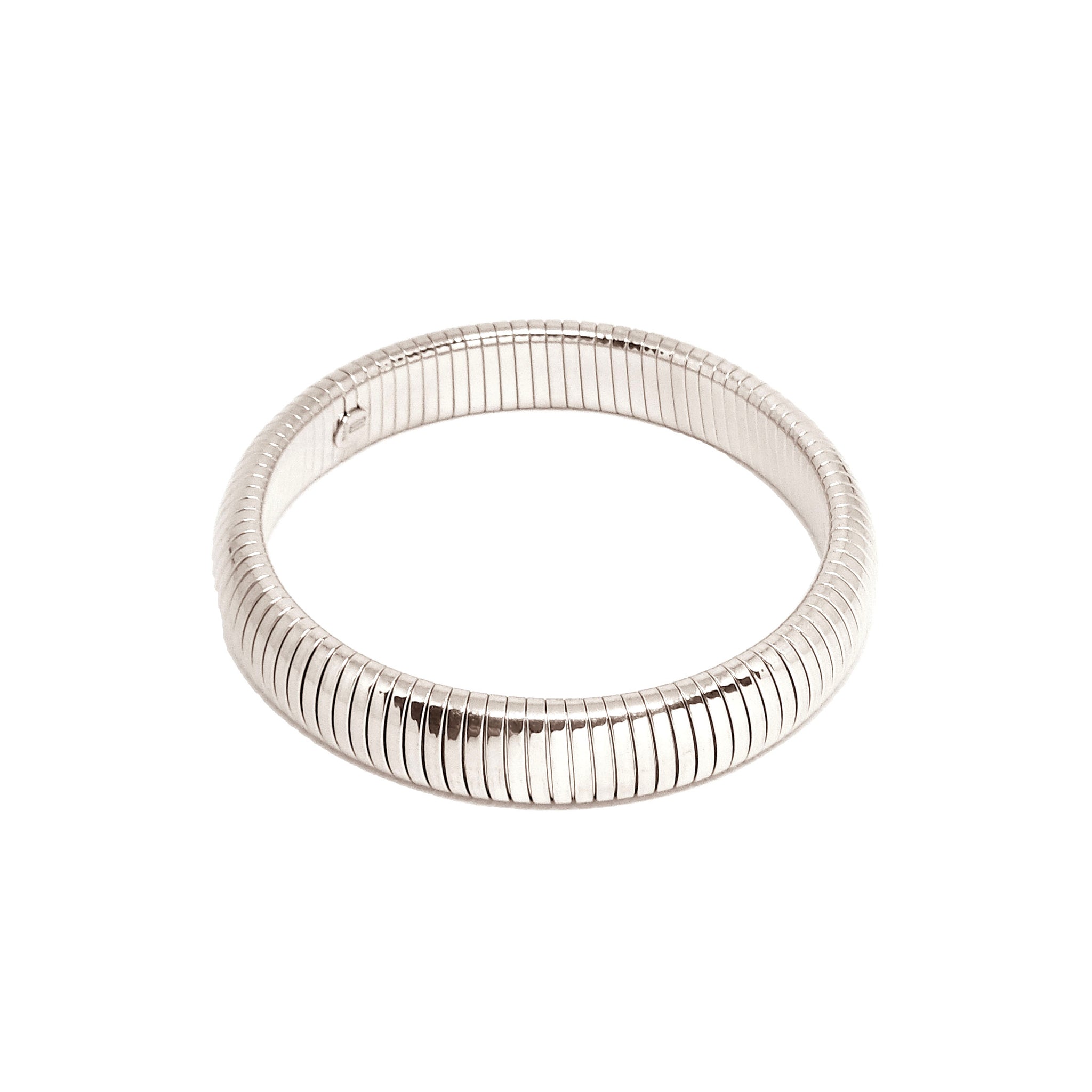 ESBG 8200: Stretchable 12mm Elastic S/S Bangle (White)